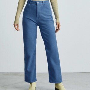EVERLANE - Blue Velvet Way-High Pant - Organic Cotton Stretch, Size 0